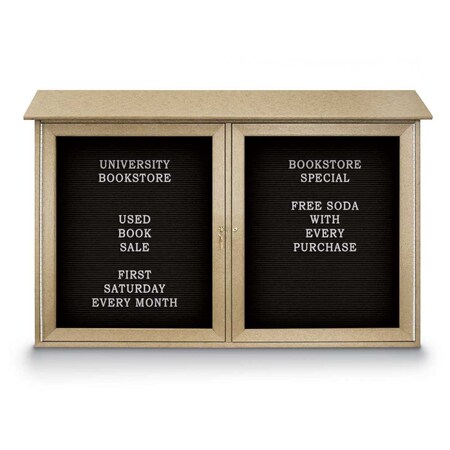 United Visual Products Indoor Enclosed Combo Board, 48"x36", Bronze Frame/Black & Rubber UVCB4836BZ-BLACK-RUBBER
